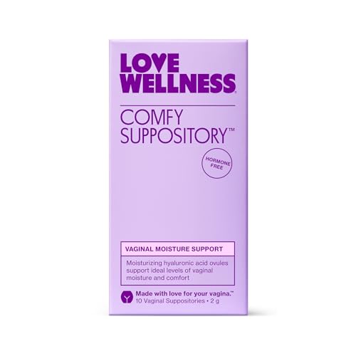 Love Wellness Comfy Suppository | Vaginal Moisture Suppository | Hormone-Free with Hyaluronic Acid & Tremella Mushroom for Vaginal Dryness Support | 10 Count