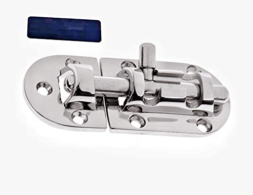 Image of 1 /2Pack Stainless Steel 316 Door Window Lock Latch ,Marine Barrel Bolt Clasp Sliding Hasp Locks Push Pull Toggle Buckle W /Rubber gaskets (1Pack, Length: 90mm 3.54inch)