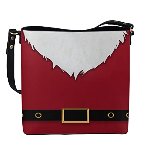 HUGS IDEA Santa Claus Top-handle Bag for Women Ladies Elegant Large Capacity PU Leather Messenger Handbags Hobo Bag