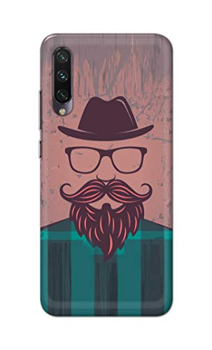 Image of PRINTFIDAA Man Icon with Beard Shirt Hipster Printed Designer Hard Case for Mi A3 / Mi CC9e Back Cover -(e) RPM1001