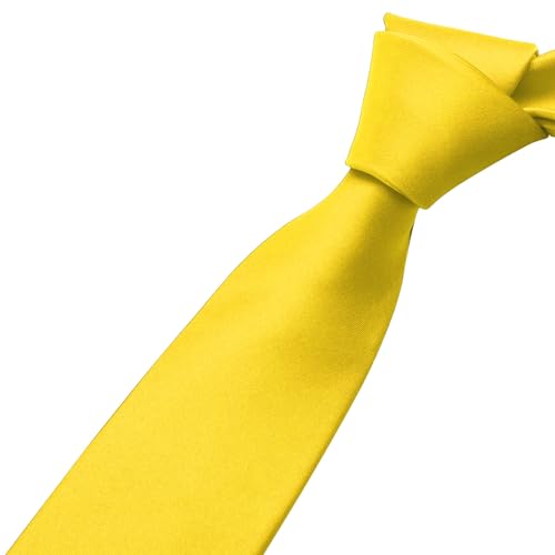 Image of KOOELLE Men's Ties Solid Pure Color Plain Neckties Formal Black Ties For Men