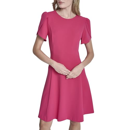 Image of DKNY Women's Tulip Sleeve Fit & Flare Mini Dress
