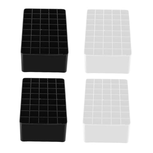 POPETPOP 4個入り ボックス 文房具収納ボックス マルチグリッド化粧箱 仕切り 主催者 洗面化粧台と収納 デスクトップメイクアップオーガナイザー ビンの整理 プラスチック