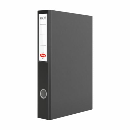 Image of Anupam Attractive Ring File | 1 inch 2D Ring Binder | A4 Robust Textured Cover | Large Capacity Document Organizer | Finger Hole for Easy Shelf Access | Office & Home (Black, Pack of 2)