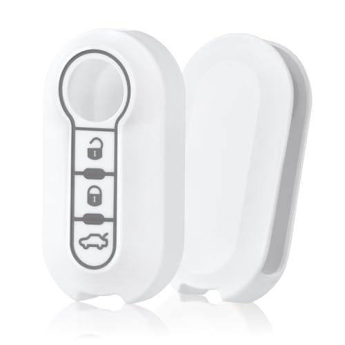 Coque clé voiture Fiat 500X Lancia Ypslon étui blanc boîtier