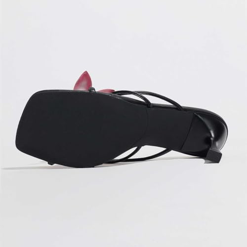 Elegant High-Heel Slide Sandals with Crisscross Straps & Pink Flower Decoration for Women - Stylish & Comfortable for Weddings Parties Formal Dinners 7