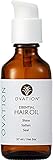 Ovation Hair Essential Hair Oil - Frizz Control Hair Oil For All Hair Types - 2 oz - Optimum Hair Nutrition, Softness and Shine - No Silicones, Sulfates or Parabens - With Vitamin E, Omega Fatty Acids