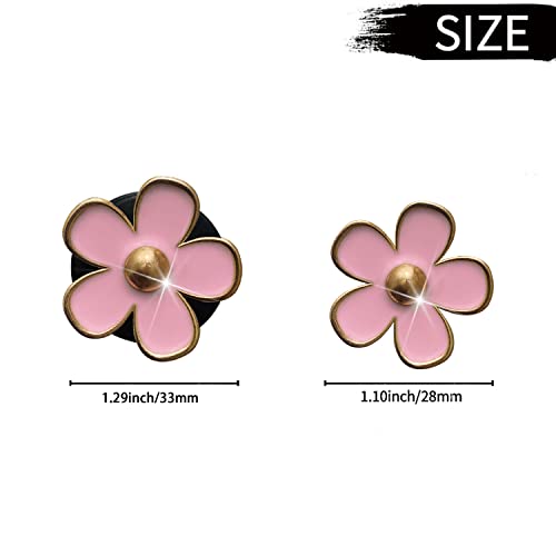 Image of Pink Daisy Air Vent Clips, 6 Pcs Cute Flower Car Air Fresheners Vents Clips Car Diffuser Vent Clip Car Interior Decor Charm Cute Car Accessories Car Decoration for Women + Cute Butterfly Mask Hook