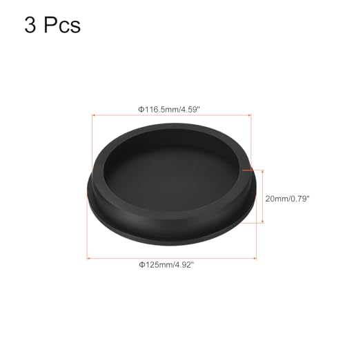Image of uxcell High Temp Silicone Plug Mount Dia 116.5mm /4.59 inch t Shaped Rubber Stopper Hole Plugs for Powder Coating Plating Waterproof Plugs Sealing Plugs Black Pack of 2(OD 125mm)