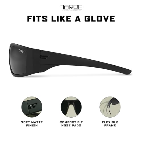 Image of TOROE z87+ Safety Polarized Wrap Around FALCON Sunglasses Tr90 Frame, Anti Scratch Lenses