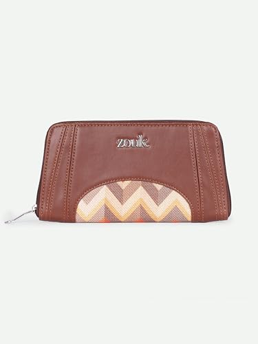 Image of ZOUK Arika Zipper Wallet for Women | Card Holder Wallet with 10 Card Slots, Coin Pouch & Cash Compartments | Purse for Women Stylish | Fits Phones up to 6.7 inch | Tidal Wave