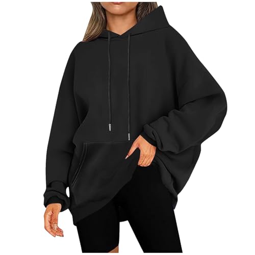 UHouse Sweat a Capuche Femme Oversize Décontracté Hoodie Grande Taille Sweats Chic Haut Casaul Streetwear Ample Sweatshirts avec Poche Pull Automne Hiver...