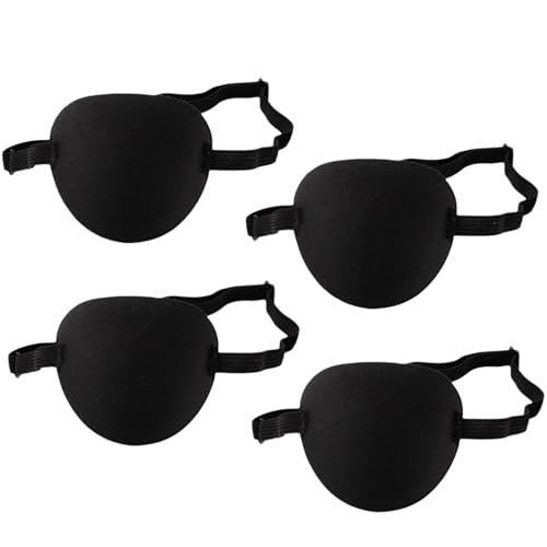 QHFlashbuy Verstellbare Augenklappe 4 Stück Augenklappe für Erwachsene Medizinische Verstellbare Piraten für Amblyopie Strabismus Linkes Rechtes Auge Cosplay