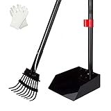 Dog Poop Tray and Rake - 36.4 Inch Longer Handle Pooper Scooper - Best Clean Quick Response Dog Waste Bin