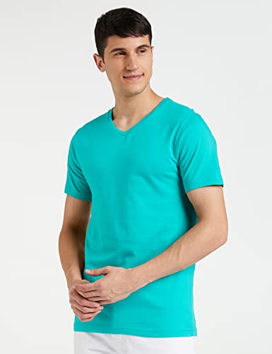 Image of Amazon Brand - Symbol Men's Solid Cotton T Shirt | Plain | V Neck | Half Sleeve-Regular Fit | Combo Pack of 3 (Available in Plus Sizes)