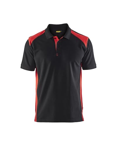 Polo de travail piqué Blaklader 3324 noir et rouge grande taille 6XL