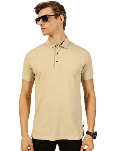 Image of Thomas Scott Men's | Solid | Half Sleeve | Regular Fit | 100% Cotton | Polo Collar | Button Closer | Casual Tshirt