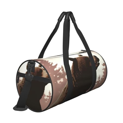 Sac de week-end Wild Bear en toile noire légère et souple taille unique