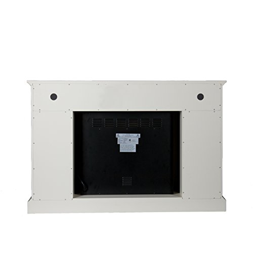 Southern Enterprises Antebellum Media Electric Fireplace 48" Wide, Antique White Finish