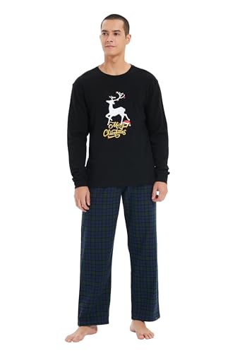 Couples Matching Pajamas Set 100% Cotton Flannel Pajamas For Couples Soft PJS with Pockets