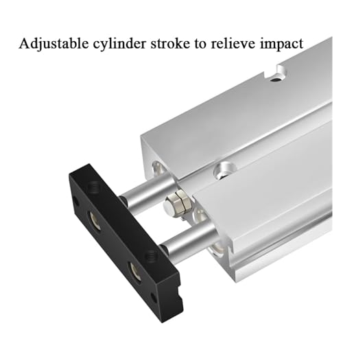 Cylindre pneumatique double tige TNJ 32mm à course micrométrique réglable - 5