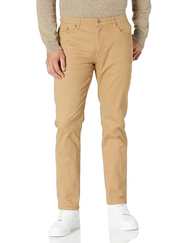 Amazon Essentials Pantalon en Sergé Stretch 5 Poches Coupe Athlétique (Grandes Tailles Disponibles) Homme, Brun Kaki Foncé, 31W / 32L