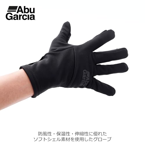 Abu Garcia 防風ソフトシェルグローブ ブラック M
