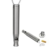 RXLUY Titan-Notfallpfeife mit verstecktem Pillenhalter, tragbar, wasserdicht, Medikamenten-Organizer, 100 dB + Survival-Pfeife, Schlüsselanhänger, Behälter für Outdoor, Camping, Reisen, EDC-Zubehör