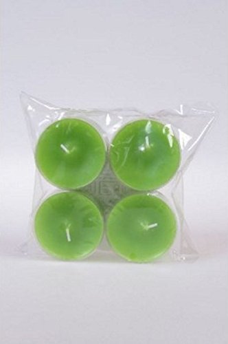 4 original Dänische Maxi Teelichter ohne Duft im Acryl-Cup farbig durchgefärbt hell grün lime Cover