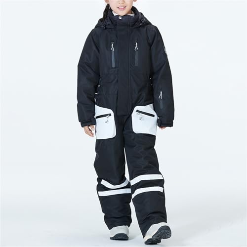 Girls Ski Jacket Ski Suit for Kids Boys Girls Ski Jacket Pants Suits Windproof Snow Suit Winter Ski Suit (Black, 5-6 Years)2