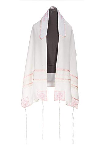 Personalized Four Mothers in Pink Women's Tallit, Bat Mitzvah Tallit, Girls Tallit from Israel