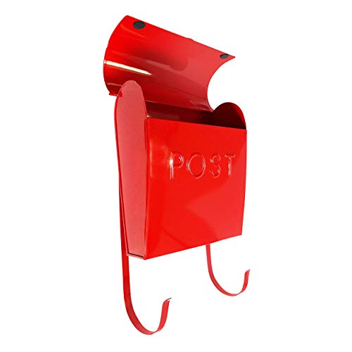 Image of NACH Mailboxes for Outside Wall Mount, 12 x 11.2 x 4.5 inch, Red Wall Mounted Mailbox, Waterproof Mailbox with Outdoor Newspaper Holder - The Euro Mailbox