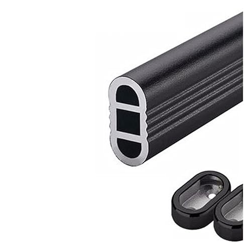 Barra de armario de color champán resistente para colgar ropa, tubo ovalado de cromo pulido para organización de armario