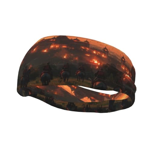 City of Flames Sweat Band Headband for Men Women - Athletic Stretchable Breathable for Running Gym Tennis Yoga & All Sports