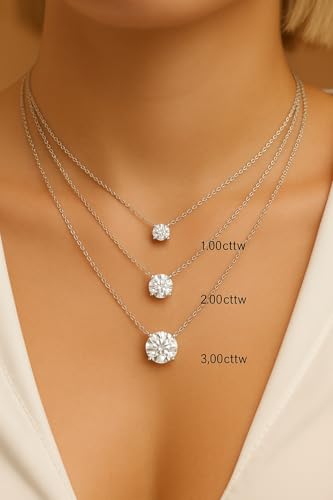 0.75 Carat Classic Round Lab Grown Diamond Solitaire Pendant Necklace in 14k Yellow Gold Available in 18" Long Cable Chain2