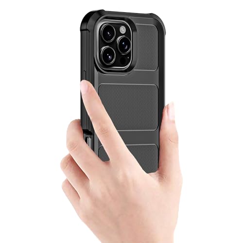 Image of Cubix Armor Defender Rugged Case Compatible for Apple iPhone 16 Pro Back Cover Slim, Shockproof, Dual-Layer Design with Camera Protection - Black