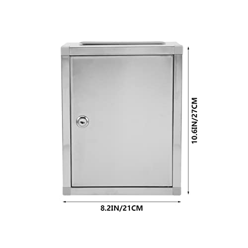 Wall Mount Locking Mailbox Wall Mount Mail Boxes Heavy Duty Drop Box With Lock Stainless Steel Suggestion Box Hanging Secured Postbox Wall Ballot Box Wall Mount Lockable Mailbox #TOP1