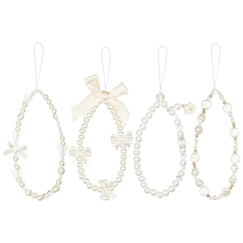 OFFCUP Handy-Armband 4 Stück Handy Perlen Schlüsselband,...