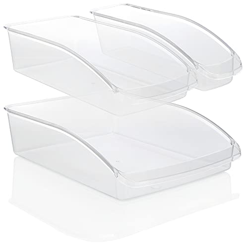 COM-FOUR® Ensemble d'organisation du réfrigérateur en 3 parties - Boîtes de rangement pour l'armoire de cuisine - Système d'organisation avec 3 bacs de...