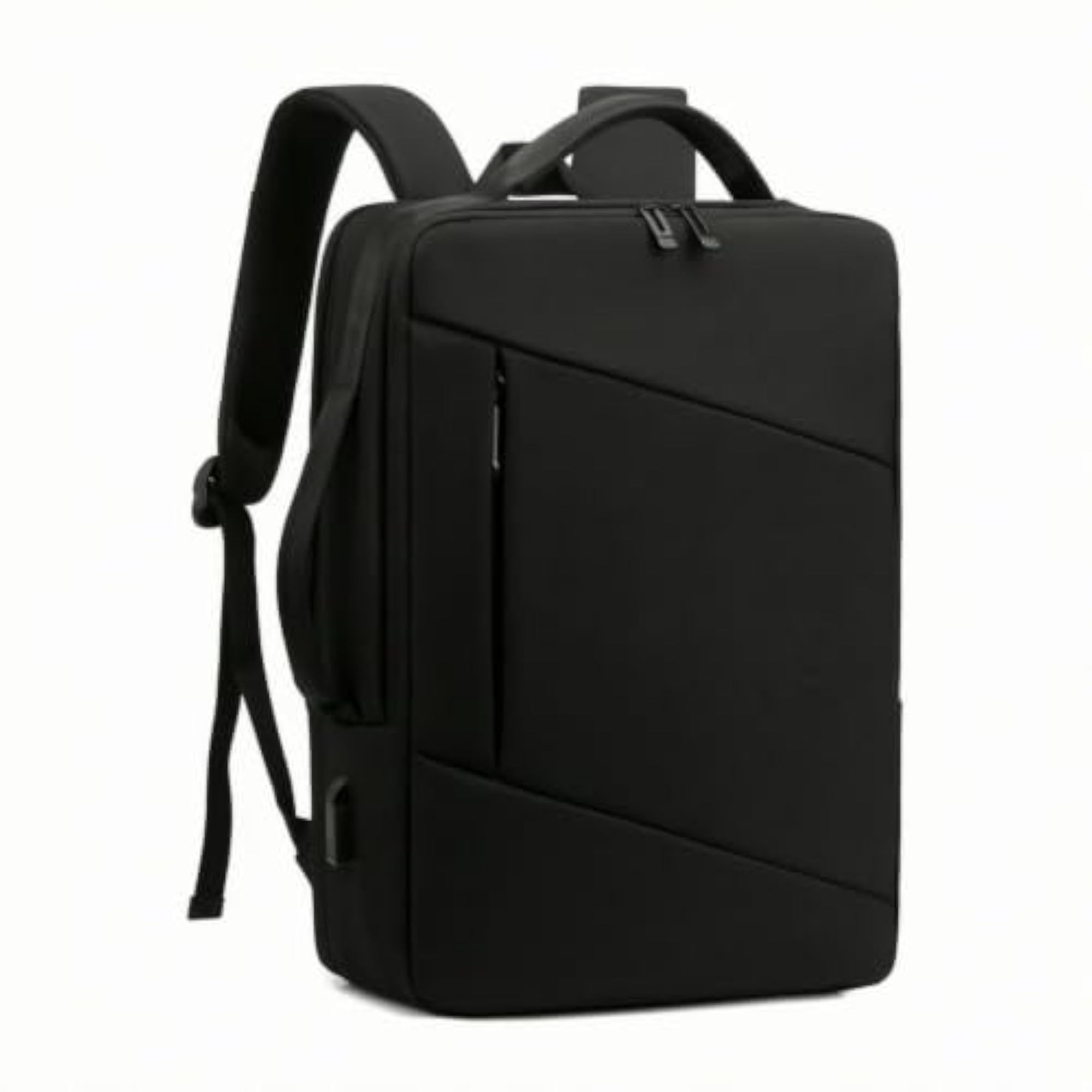 Structured Business Backpack with USB Charging, Black