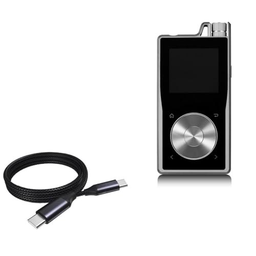 Câble Questyle QP2R, BoxWave [DirectSync PD (0,9 m) – USB-C vers USB-C (100 W) – Câble tressé de type C de 0,9 m de câble de charge et de synchronisation pour Questyle QP2R, QP1R – Noir de jais