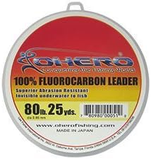 100% Fluorocarbon Leader 80 Lb 25 Yards Spool Fishing Line / Ohero