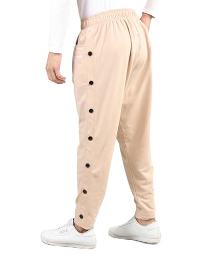 Image of CHKOKKO Men Casual Track Low Rise Regular Pant Gym Workout Lower with Pocket Pastel Beige Large