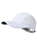 GADIEMKENSD Men Outdoor Hat Reflective Folding Running Sport Hats Summer Cool UPF 50 Sun Unstructured Baseball Caps for Men Women Breathable Light Quick Dry Travel Golf Hat White