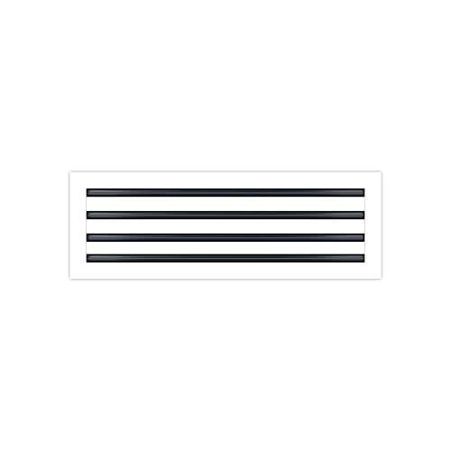 Image of BUILDMART - 24x8 White Modern AC Vent Cover - Decorative Air Vent - Standard Linear Slot Diffuser - Register Grille for Ceiling, Walls & Floors - Texas Buildmart