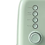 BUYDEEM DT620 2-Slice Toaster, Extra Wide Slots, Retro Stainless Steel with High Lift Lever, Bagel and Muffin Function, Removal Crumb Tray, 7-Shade Settings,Cozy Greenish - Image 2