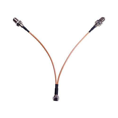 Goupchn F Type Coax Cable Splitter F Male To Dual Female 3 Way Rg316 Coaxial Cable 19Cm/7.5" For Cable Connection, Tv, Satellite Receiver #TOP4