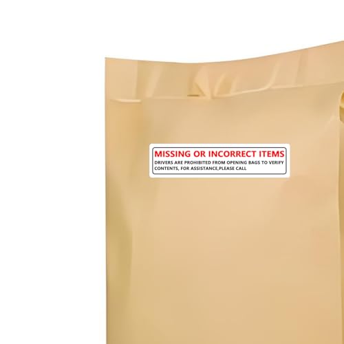100Pcs Missing Items Stickers, 3x1 Inch Adhesive Bag Labels for Customers Inventory Management, Food Delivery Driver, Warehouse Organization, and Shipping Notifications - Image 3