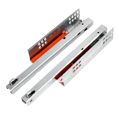 Guías para cajones con cojinetes de bolas montados lateralmente 1 par de rieles deslizantes for cajones de cocina y baño con prensa de rebote for abrir debajo del montaje, extensión doble a la mitad(1
