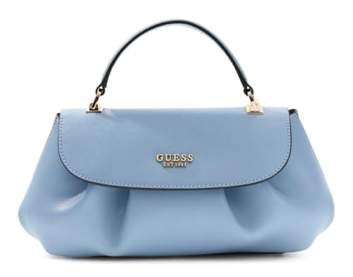 Sac à épaule GUESS Amorette bleu clair à rabat et poignée supérieure